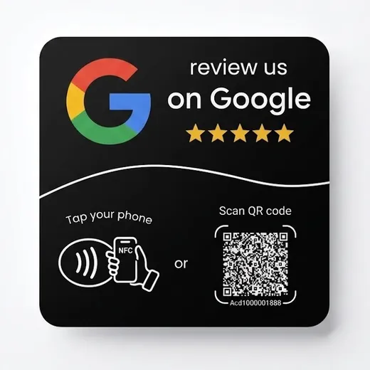 מדבקת NFC/QR שחורה — ביקורות גוגל — מהדורת המבצע